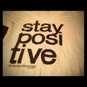 STAY POSITIVE V Neck. It's a mutual Medium